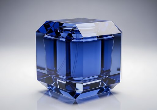 Modern 3d blue cube-shaped storage tank