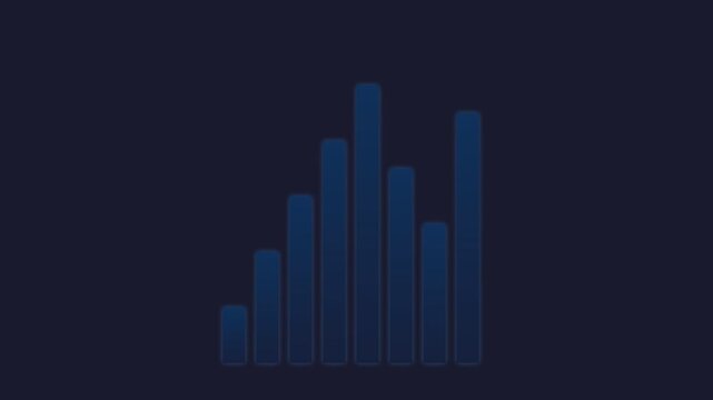 Minimalist blue bar chart visualization against a dark navy background