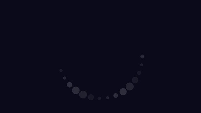 Minimalist loading animation composed of a simple arc of rotating circles