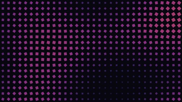 Abstract digital pattern of small glowing purple and pink geometric shapes