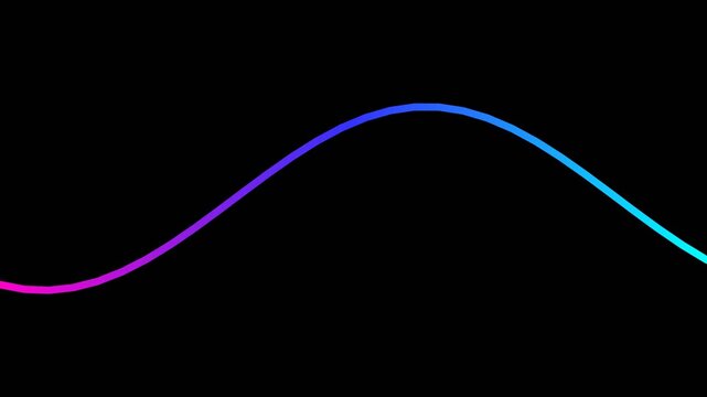 A smooth gradient sine wave curve glowing against a solid black background