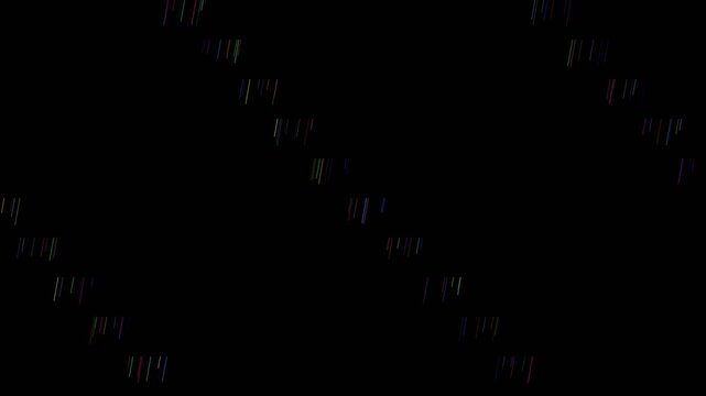 Minimalist geometric composition with two parallel lines of glowing dots