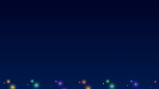 Abstract background with glowing colorful dots on a dark blue gradient base