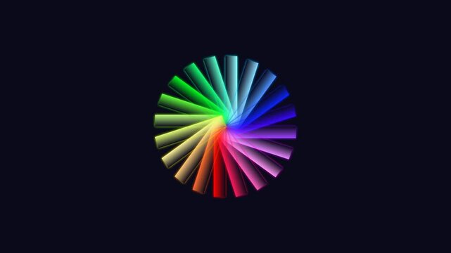 A vibrant spectrum of rainbow colors arranged in a circular radial pattern
