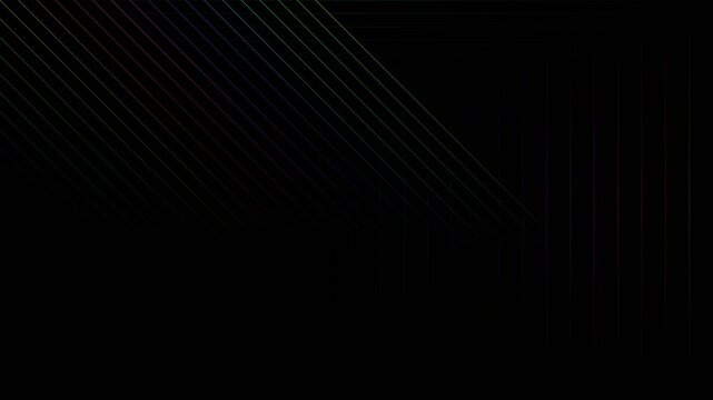 Minimalist abstract background with intersecting thin vibrant neon light lines