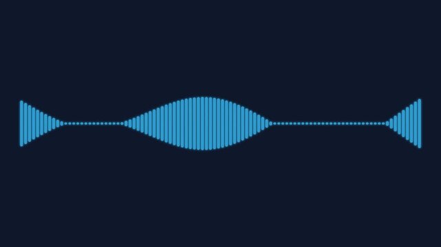 Minimalist blue audio waveform visualization on a dark navy background