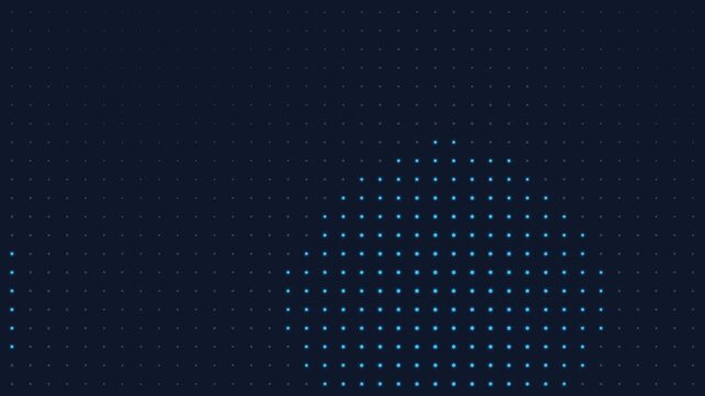 Abstract background with a dark blue grid of glowing light dots pattern