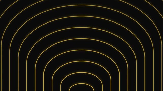 Minimalist golden concentric arches forming a symmetrical abstract pattern