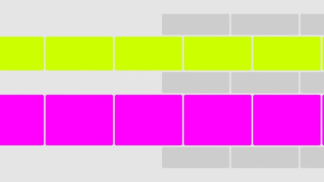 Abstract grid graphic featuring neon yellow and pink rectangular blocks