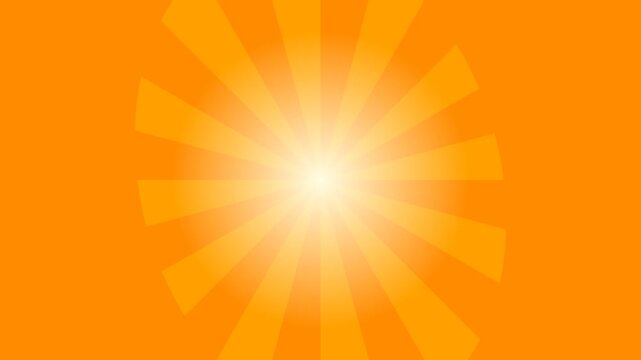 Abstract orange background with radiating sunburst light rays design element