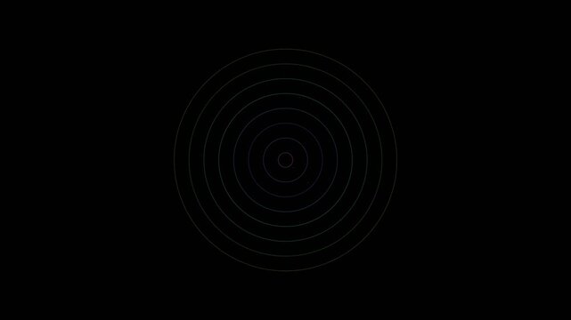 Minimalist geometric circle pattern isolated on a solid black background