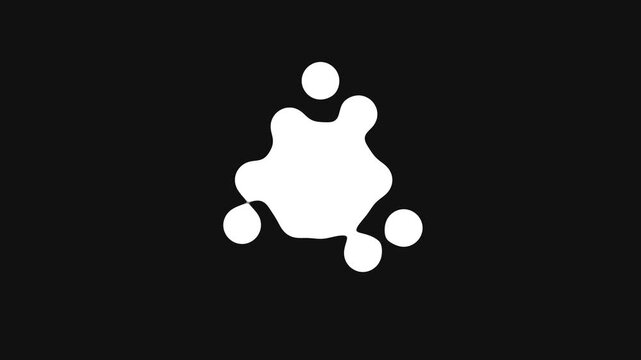 Abstract white blob shape isolated against a stark solid black background