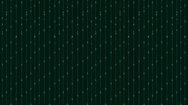 Abstract digital background with vertical lines and glowing green data points