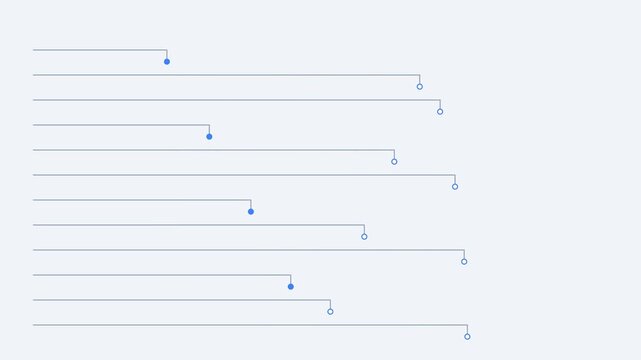 Minimalist scatter plot diagram showing blue and white circular data points
