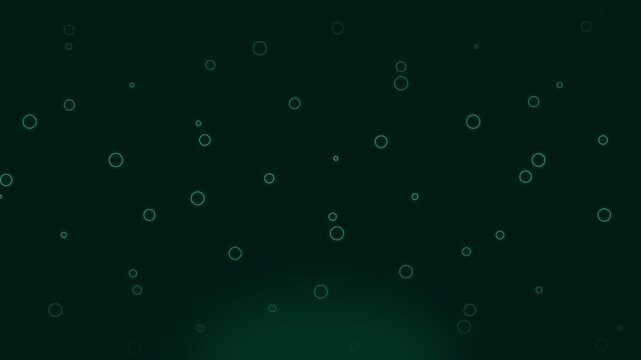 Floating ethereal green bubbles glowing in a dark underwater abyss setting