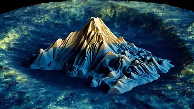 Digital fantasy gradient mountain curve background