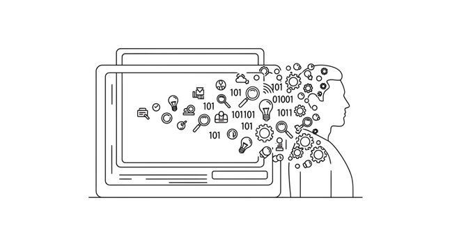 Creative ideas, business concepts, innovation, mind mapping, vector icons