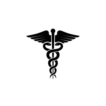 Caduceus Medical Symbol Black Icon.