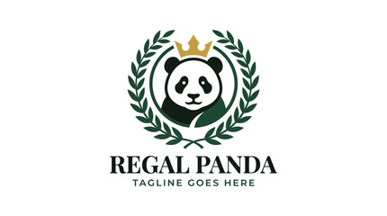 Stylized panda head in a circular emblem with crown and laurel wreath © LenteraCinema