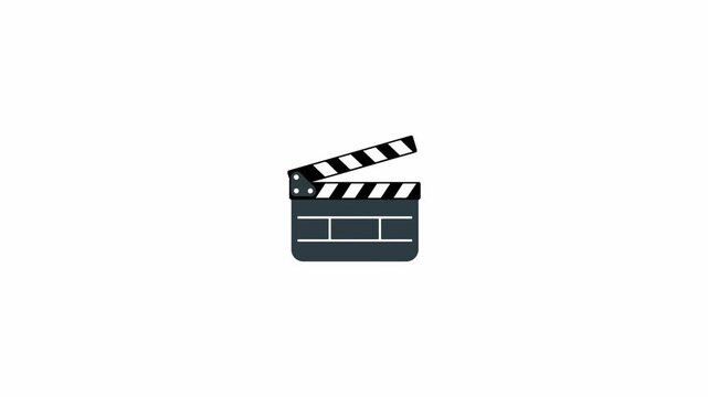 Minimalist Movie Clapperboard Animation Icon
