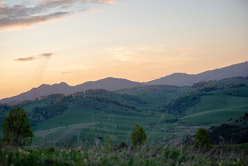 Fototapeta premium sunset in the mountains