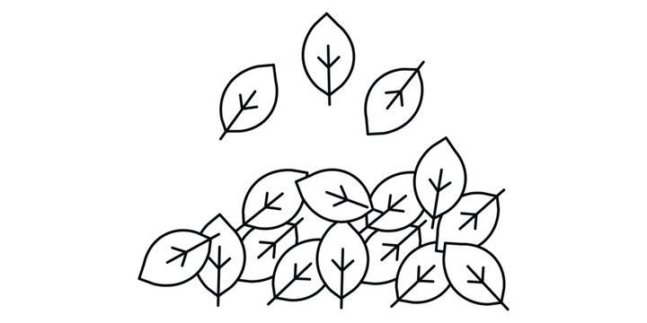 pile of leaves icon with white background vector stock illustration