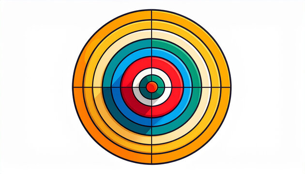 Colorful concentric target symbol