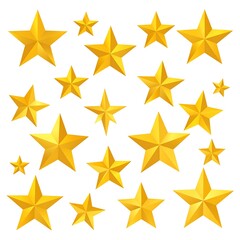 Obraz premium A collection of shiny gold stars on a white background