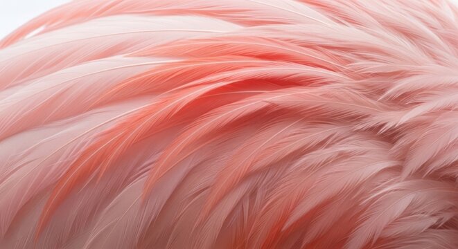 Close up of flamingo feathers soft textures and pink hues