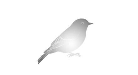 Obraz premium Monochromatic bird silhouette against white background for design