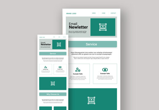 Wireframe Email Newsletter Template