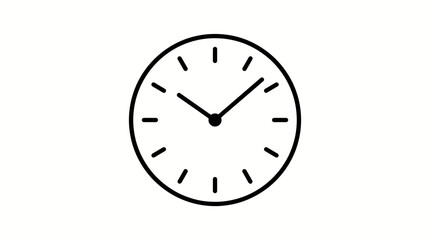 Fototapeta premium Minimalist clock icon time concept on white background