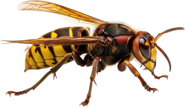 3D Realistic Hornet Wasp, Flying Yellow Jacket, Wild Wildlife Element, Nature Insect Creature, Garden Fauna Object, Entomology Icon