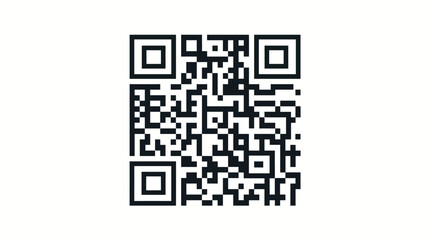 Fototapeta premium Black and white qr code on white background for digital communication