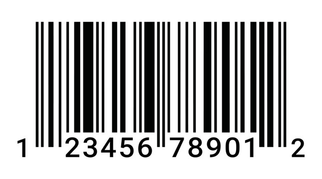 Black and white barcode for product identification and scanning