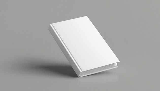 Hard cover book mock up isolated on soft gray background. 3D illustrating