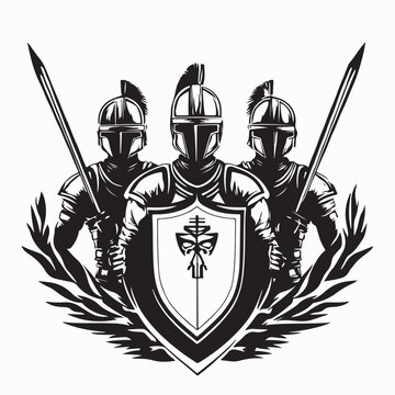 Byzantine Empire Military Shield Logo Vector Illustration