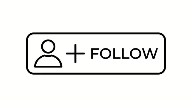 Follow button icon with plus symbol and silhouette human shape