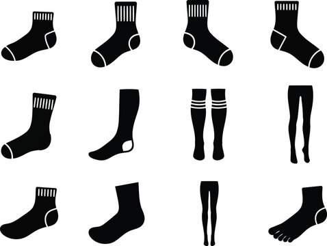 Black socks and tights silhouettes