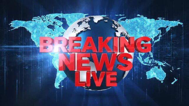 Breaking news text with earth globe on digital background