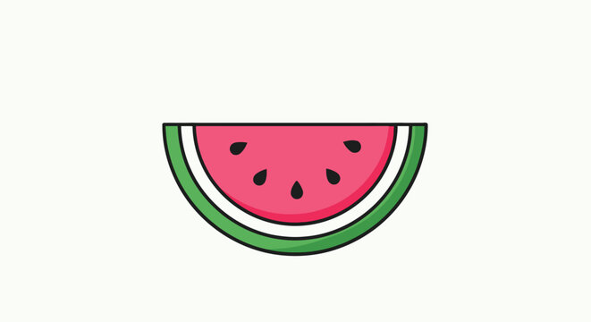 Fresh Watermelon Fruit Slice Illustration.