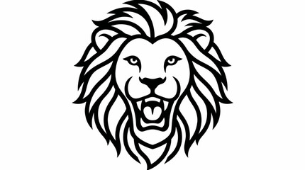 Obraz premium Majestic roaring lion head in a powerful and wild expression, isolated white background.