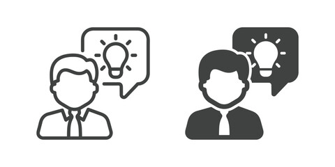 Fototapeta premium Creatives idea icon. Line and glyph solid icon