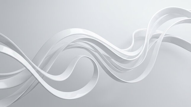 White wavy ribbons on a gradient background