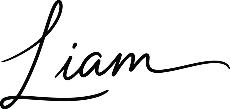 Liam is written in a flowing and graceful handwritten cursive style for branding.