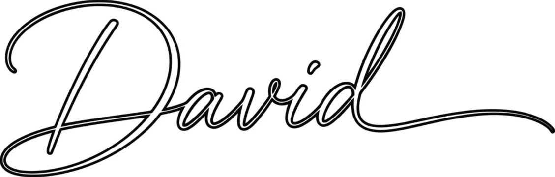 David name showcased with a classic black cursive style on a plain white canvas.