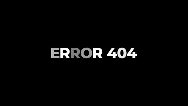 Error 404 Flicker Warning Signal Text Alpha Channel 4K Video