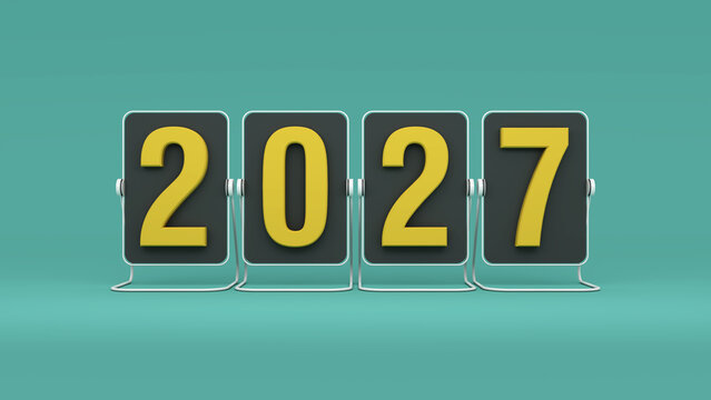 New Year 2027 Creative Design Concept - 3D Rendered Image