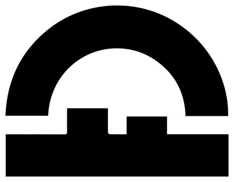 Solid black filled icon of survey mean average symbol geometric shape graphic resource business concept