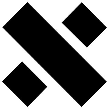 Solid black filled icon of survey null hypothesis statistical symbol graphic resource abstract shape